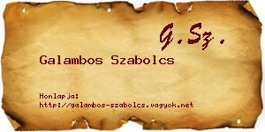 Galambos Szabolcs névjegykártya