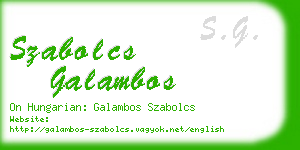 szabolcs galambos business card